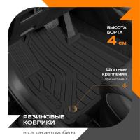 Изображение коврики салона rezkon резиновые для renault duster 4x4 (2015-2020) № 1029050300