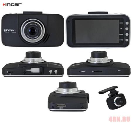 Видеорегистратор Incar VR-970 3", Ambrella A7 TFT, MP4, JPEG, HDMI (2304*1296) 2 камеры