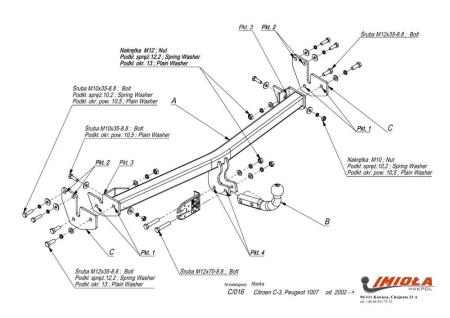 Фаркоп Imiola для Citroen C3 (2002-2009) № C.016