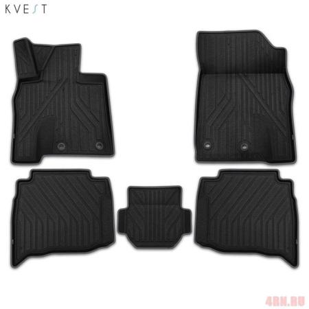 Коврики в салон 3D Kvest для Toyota Land Cruiser 200 (2015-2021) 5 шт. № KVESTTYT00001K1