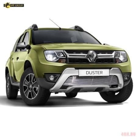 Накладка на решетку бампера 10 мм для Renault Duster (2016-2020) № 7011005