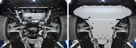 Защита радиатора, двигателя, КПП и раздаточной коробки для Volkswagen Touareg (2018-2025) 3 части № K333.5870.1