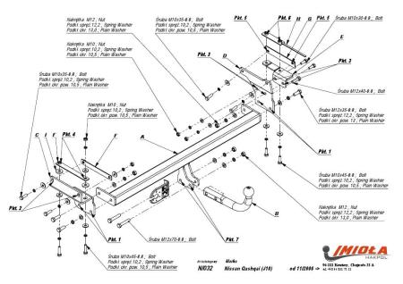 Фаркоп Imiola для Nissan Qashqai +2 (2006-2014) № N.032