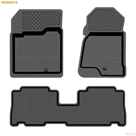 Коврики салона Rezkon резиновые для Chevrolet Captiva (2006-2012) № 1012010100