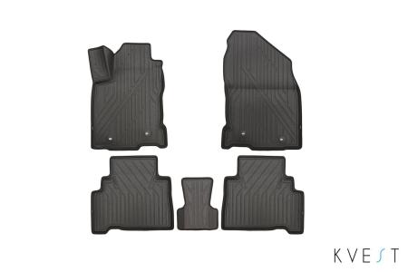 Коврики в салон 3D Kvest для Lexus NX (2014-2021) серые № KVESTLEX00003Kg