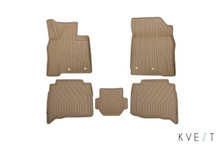 Коврики в салон 3D Kvest для Toyota Land Cruiser 200 (2015-2021) бежевые № KVESTTYT00001Kb2