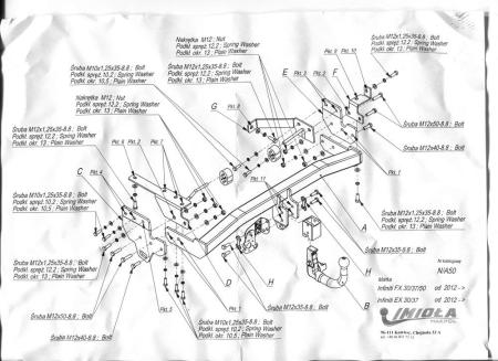 Фаркоп Imiola быстросъемный для Infiniti QX70 (2014-2017) № N.A50