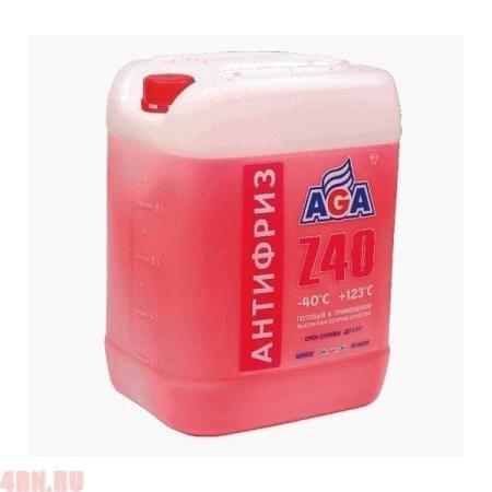 Антифриз AGA Z-40 готовый -40C красный 10 кг артикул AGA003Z