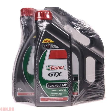 Масло CASTROL GTX 10W40 моторное полусинтетическое 4 л + 1 л артикул 1598AA