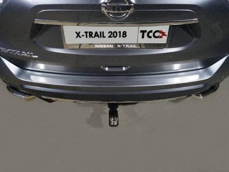 Накладка на задний бампер (лист шлифованный) для Nissan X-Trail (T32) (2018-2022) № NISXTR18-08