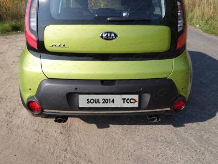 Накладка на задний бампер (лист) Kia Soul (2014-2019) № KIASOUL14-15