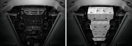 Защита радиатора, двигателя, КПП и раздаточной коробки для Mitsubishi L200 (2015-2023) 4 части № K333.4046.3.6