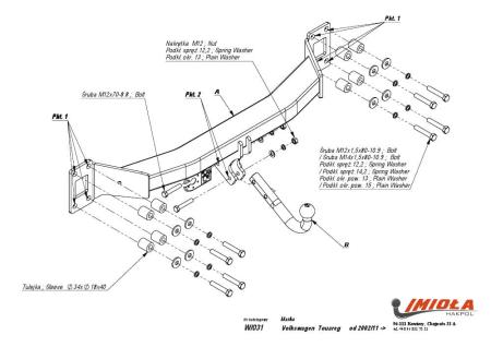 Фаркоп Imiola для Porsche Cayenne (2003-2010) № W.031