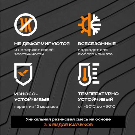 Коврики салона Rezkon резиновые для Ravon R4 (2016-2020) № 1043015100