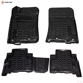 Коврики салона (3D с подпятником) для Toyota Land Cruiser Prado 150 (2009-2013) с высоким бортом № ACM-PS-80