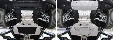 Защита радиатора, КПП и раздаточной коробки для Rolls-Royce Cullinan (2018-2025) 4 части № K333.2501.1