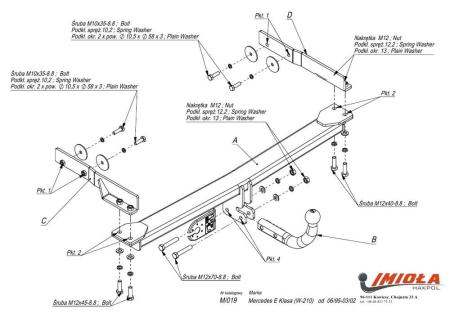 Фаркоп Imiola для Mercedes E-Class (W210) седан (1995-2002) № M.019