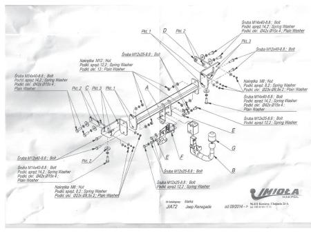 Фаркоп Imiola для Fiat 500X (2014-2024) быстросъемное крепление № J.A72