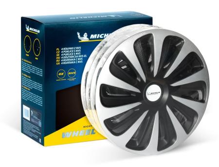 Колпаки колесные MICHELIN 15", "Калибр", серебристо-черные, 4 шт. № 300237