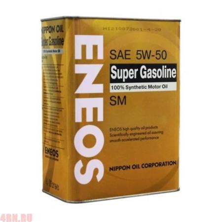 Масло ENEOS Super Gasoline 5W50 SM моторное синтетическое 4л 5W50 син.