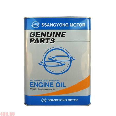 Масло SSANG YONG MOTOR OIL 10W40 моторное полусинтетическое 4л Diesel/Gasoline артикул 390