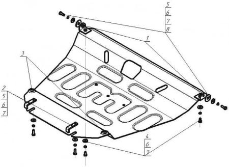 Защита картера и КПП для Toyota Avensis (2003-2008) № 72517