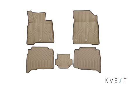 Коврики в салон 3D Kvest для Lexus LX (2015-2021) бежевые № KVESTLEX00002Kb1