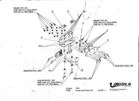 Фаркоп Imiola для Lexus LX 450d (2015-2021) № T.039