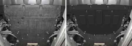 Защита двигателя и КПП для Land Rover Discovery Sport (2019-2025) без крепежа, черная № 3.3132.1