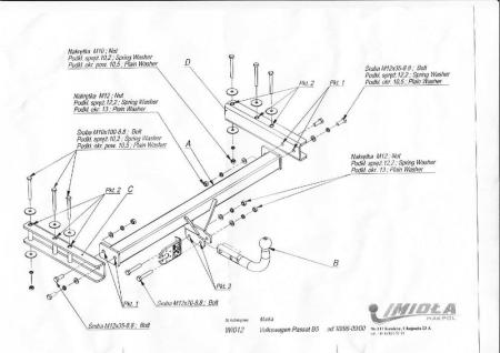 Фаркоп Imiola для Skoda Superb (2002-2008) № W.012