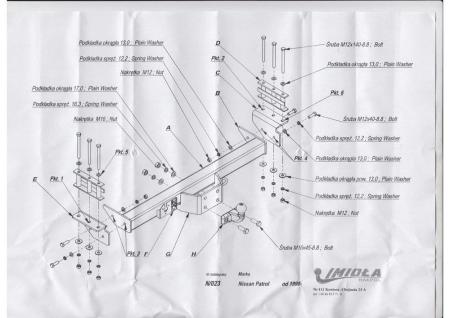 Фаркоп Imiola усиленный для Nissan Patrol (Y61) (1998-2004) № N.023