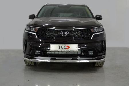 Защита передняя нижняя (с ДХО) 60,3 мм KIA Sorento 2020-2024 арт. KIASOR20-20