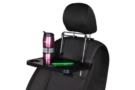 Столик дорожный на спинку сиденья/руль, складной (35.5*23.5*2 см) артикул ATC-F-02 