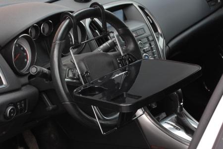 Столик дорожный на спинку сиденья/руль, складной (35.5*23.5*2 см) артикул ATC-F-02 