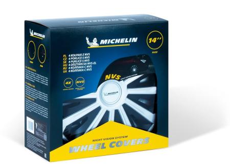 Колпаки колесные MICHELIN 14", "Космо", серебристо-черные, 4 шт. № 300270