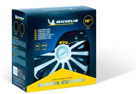 Колпаки колесные MICHELIN 16", "Космо", серебристо-черные, 4 шт. № 300272